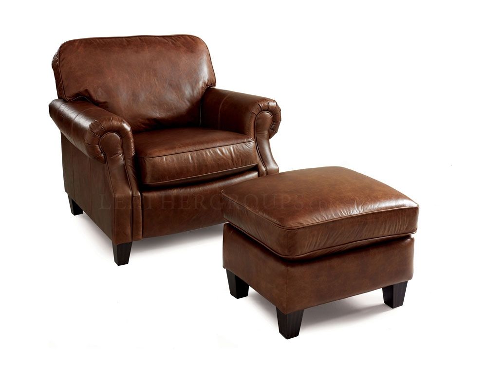 Emerson Leather Chair Lane Furniture 702 Family Room Well Regarding Sofa Chair With Ottoman (Photo 11 of 20)