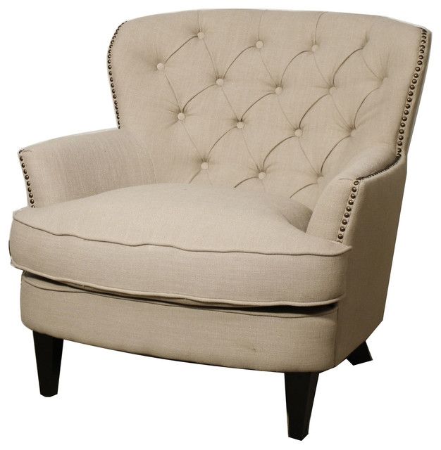 Emma Tufted Back Fabric Armchair Armchairs And Accent Chairs Clearly Regarding Fabric Armchairs (View 1 of 20)