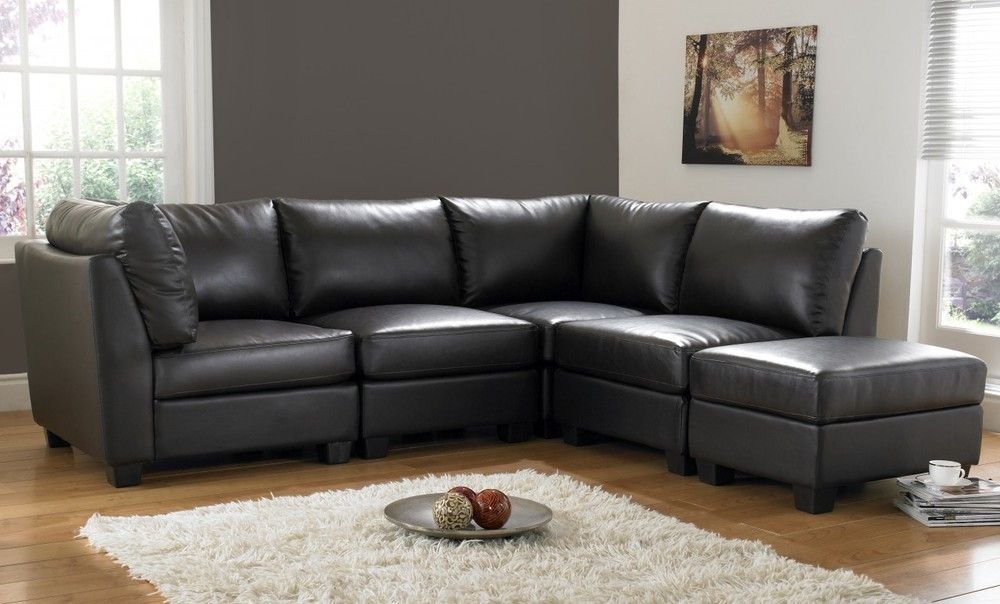 Fabulous Leather Corner Sofa With Corner Sofas Furniture Good Intended For Large Black Leather Corner Sofas (View 2 of 20)