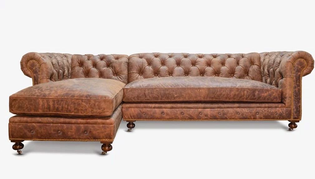 Fitzgerald Chesterfield Sectional Of Iron Oak Good In Vintage Leather Sectional Sofas (View 19 of 20)