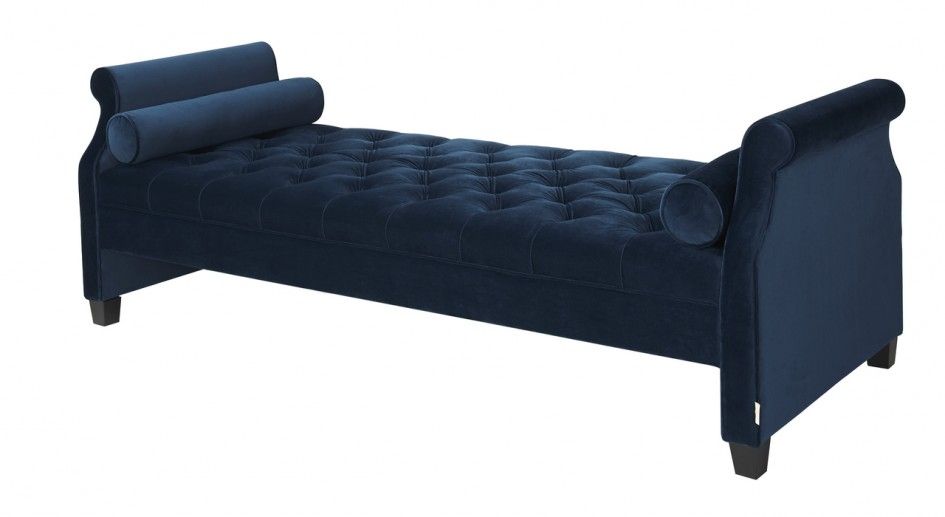 Furniture Modern Lavish Blue Tufted Sofa Bed Backless Sofa Daybed Effectively Inside Backless Chaise Sofa (View 15 of 20)