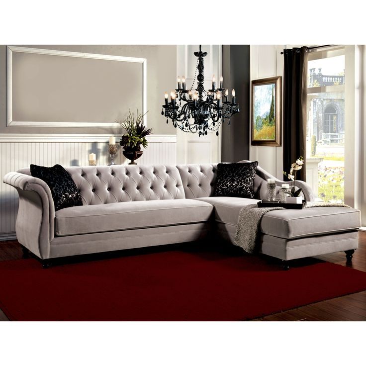 Furniture Of America Elegant Aristocrat Tufted Sectional Very Well Inside Elegant Sectional Sofas (Photo 1 of 20)