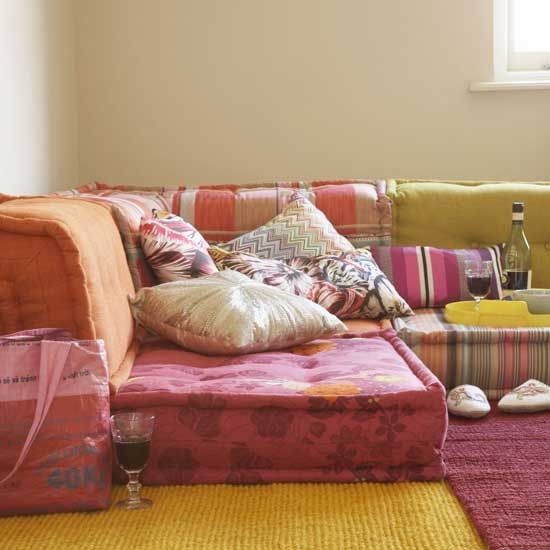 Get The Look Bohemian Floor Cushions Finding Euphoria Blog Properly Throughout Floor Couch Cushions (View 7 of 20)