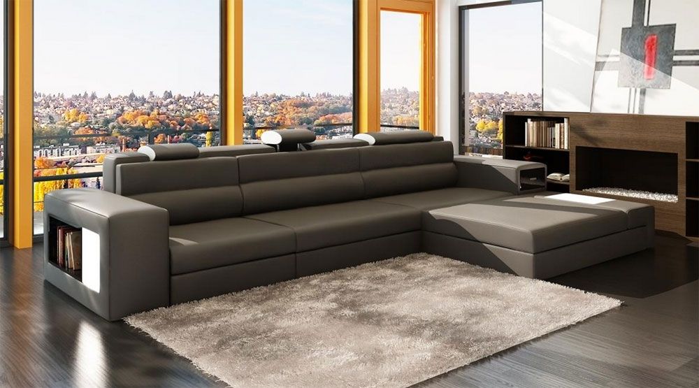 Grey Leather Sectional Polaris Mini Leather Sectionals Properly With Regard To Gray Leather Sectional Sofas (Photo 19 of 20)