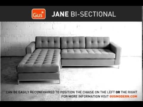 Gus Modern Jane Bi Sectional Demo Youtube Certainly For Bisectional Sofa (View 8 of 20)
