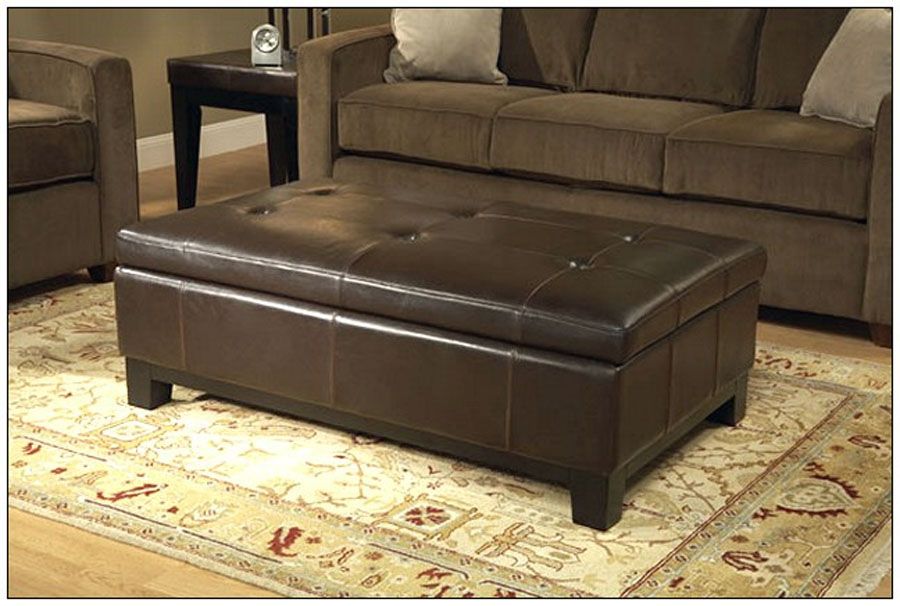 Inspiring Leather Coffee Table Ottoman Coffee Table Leather Coffee Effectively For Brown Leather Ottoman Coffee Tables (View 5 of 20)
