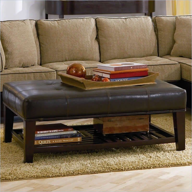 Inspiring Leather Coffee Table Ottoman Coffee Table Leather Coffee Very Well With Regard To Brown Leather Ottoman Coffee Tables (View 3 of 20)