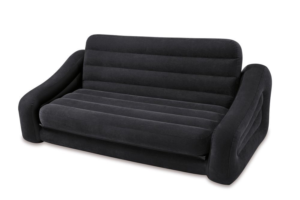 Intex Inflatable Queen Size Pull Out Sofa Couch Bed Dark Gray Certainly In Pull Out Queen Size Bed Sofas (View 14 of 20)