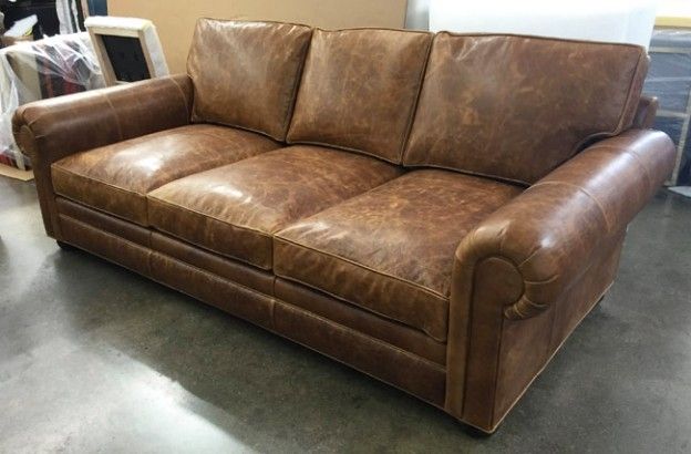 Langston Leather Sofa In Italian Brentwood Tan The Leather Perfectly Intended For Full Grain Leather Sofas (View 13 of 20)