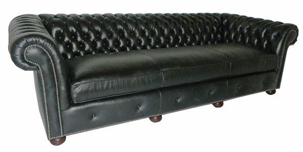 Leather Chesterfield Button Tufted Sofa With Bench Seat Club Well In Leather Bench Sofas (View 12 of 20)