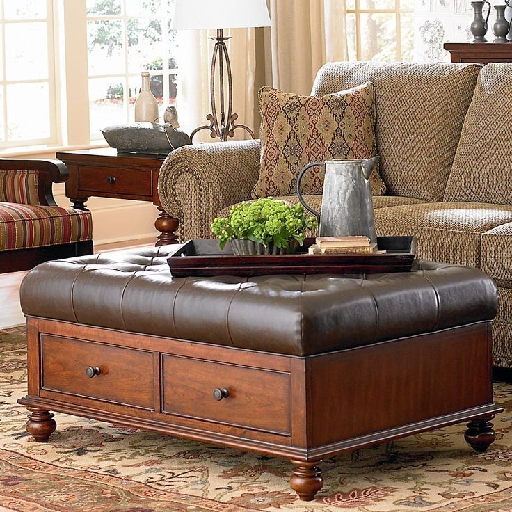 Living Room The Most Captivating Coffee Table Storage Ottoman Nicely Intended For Brown Leather Ottoman Coffee Tables (View 14 of 20)