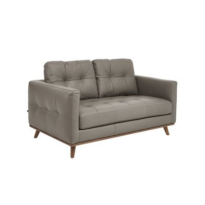 Marseille Leather Two Seater Sofa Light Grey Dwell Properly Regarding Two Seater Sofas (View 11 of 20)