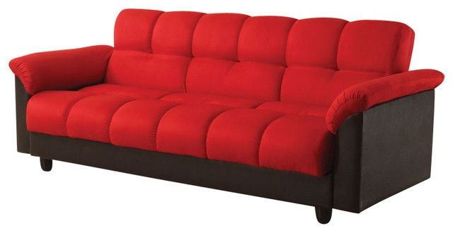 Microfiber And Pu Leather Adjustable Storage Sleeper Sofa Red Perfectly With Regard To Leather Storage Sofas (View 16 of 20)