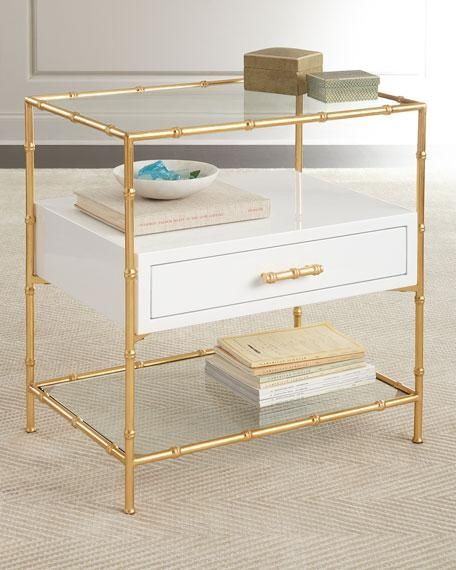 Mirrored Top Gold Bamboo Side Table Most Certainly Pertaining To Gold Bamboo Coffee Tables (View 2 of 20)