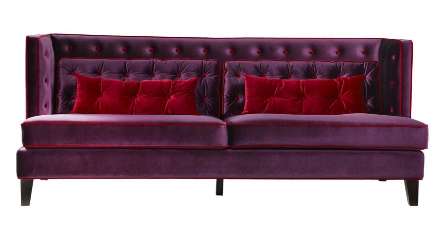 Moulin Sofa Velvet Purple With Red Piping Lc21573pu Decor Nicely Intended For Velvet Purple Sofas (View 16 of 20)