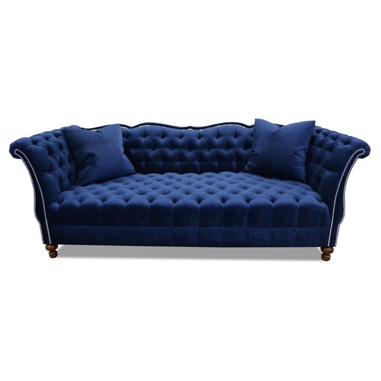 Navy Blue Tufted Sofa Custom Furniture Haute House Home Clearly Intended For Blue Tufted Sofas (View 1 of 20)