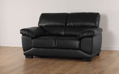 Oregon Black Leather 2 Seater Sofa Only 34999 Furniture Choice Clearly For Black 2 Seater Sofas (Photo 1 of 20)