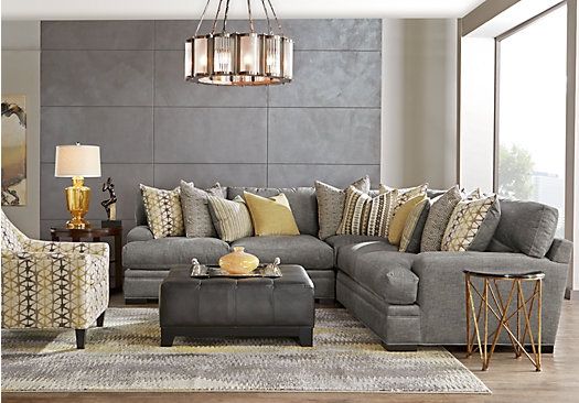 Picture Of Cindy Crawford Home Palm Springs Gray 3 Pc Sectional Effectively In Cindy Crawford Home Sectional Sofa (View 1 of 20)