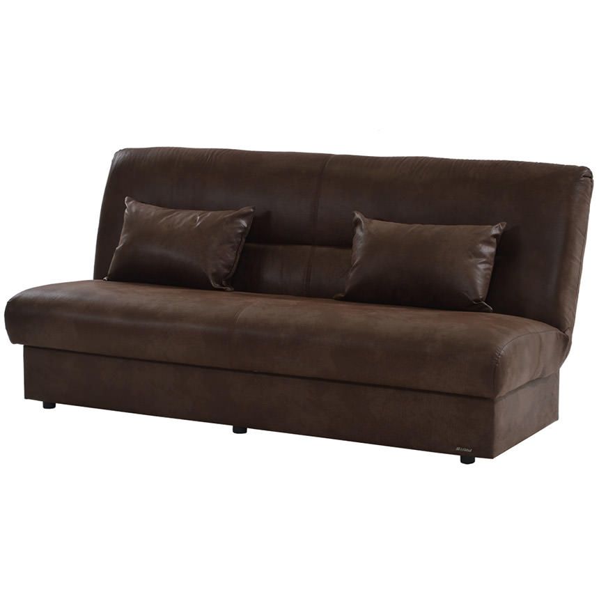 Regata Brown Futon Wstorage El Dorado Furniture Very Well Pertaining To Leather Storage Sofas (View 12 of 20)
