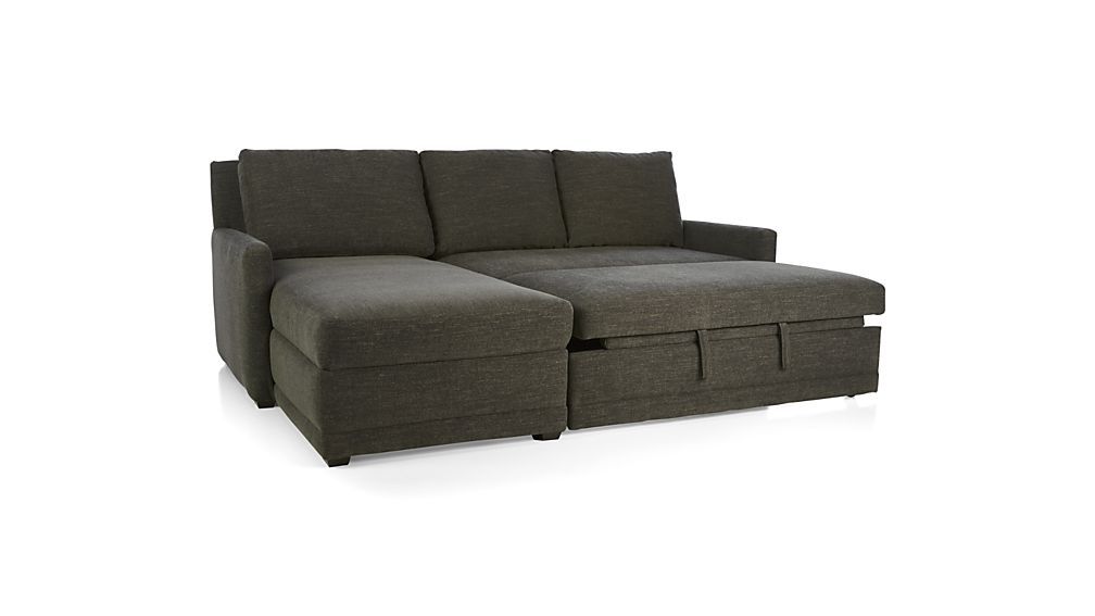 Reston 2 Piece Left Arm Chaise Sleeper Sectional Sofa Crate And Nicely Throughout Sleeper Sectional Sofas (View 18 of 20)