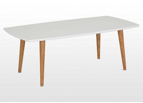 Retro Wooden Coffee Table With White Top Natural Legs Elise Good Within Retro White Coffee Tables (View 17 of 20)