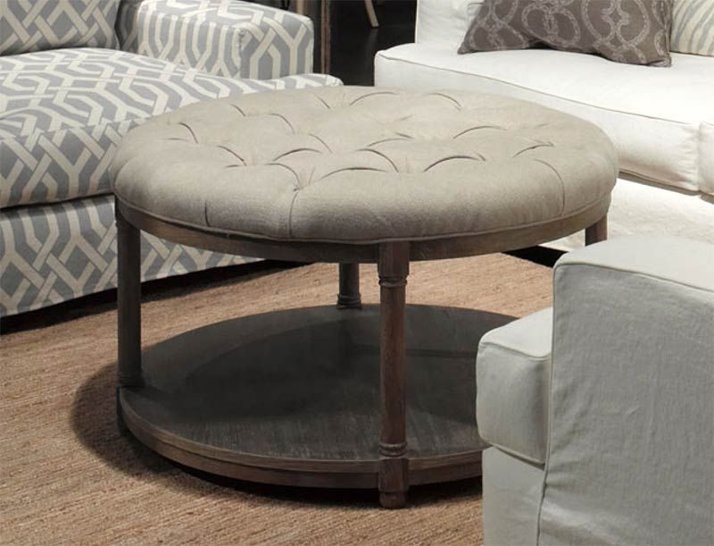 Round Upholstered Coffee Table Effectively Pertaining To Round Upholstered Coffee Tables (View 1 of 20)