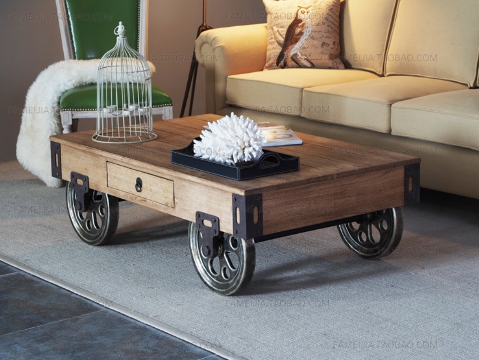 Featured Photo of 2024 Popular Rustic Coffee Table with Wheels