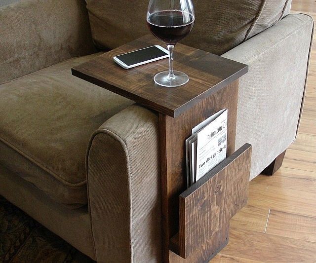 Sofa Arm Rest Table Pallet Crates Lounge Ideas And Pallets Definitely With Regard To Sofa Drink Tables (Photo 1 of 20)
