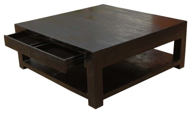 Solid Wood Square Coffee Table Espresso Transitional Coffee Definitely For Coffee Tables Solid Wood (View 12 of 20)