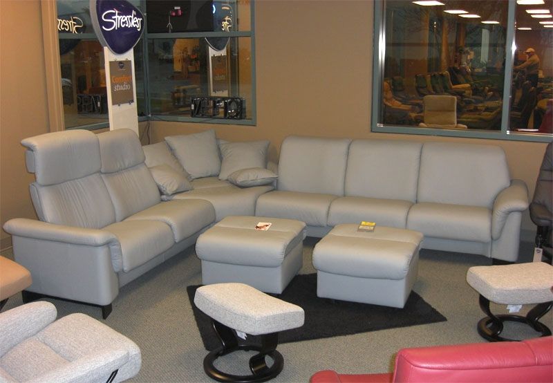 Stressless Paloma Pearl Grey Leather Ekornes Stressless Definitely For Ekornes Sectional Sofa (View 9 of 20)
