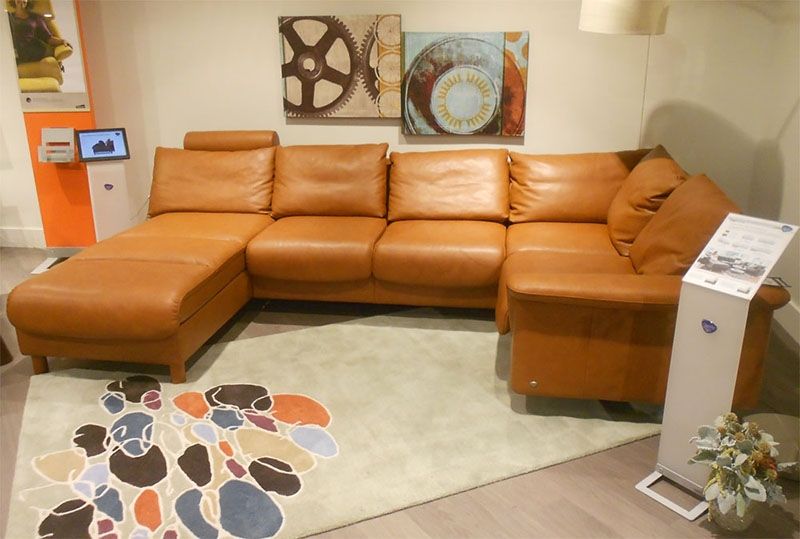 Stressless Royalin Tigereye Leather Ekornes Stressless Nicely Pertaining To Ekornes Sectional Sofa (View 5 of 20)
