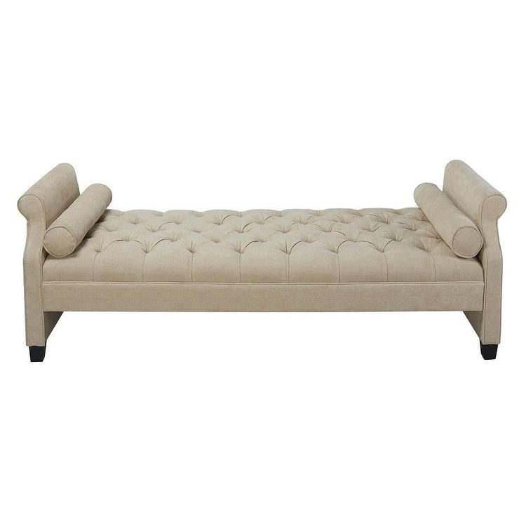 Taylor Cream Tufted Backless Sofa Bed Good For Backless Chaise Sofa (View 18 of 20)