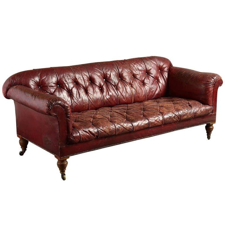 Victorian Red Leather Sofa At 1stdibs Effectively For Victorian Leather Sofas (View 11 of 20)