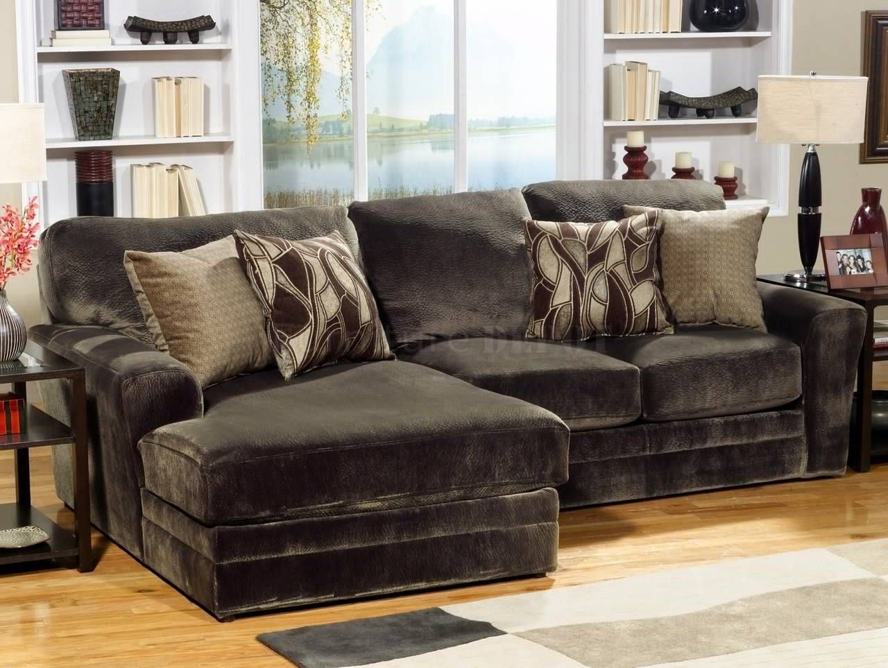 12 Collection Of Chenille Sectional Sofas In Chenille And Leather Sectional Sofa (View 8 of 30)