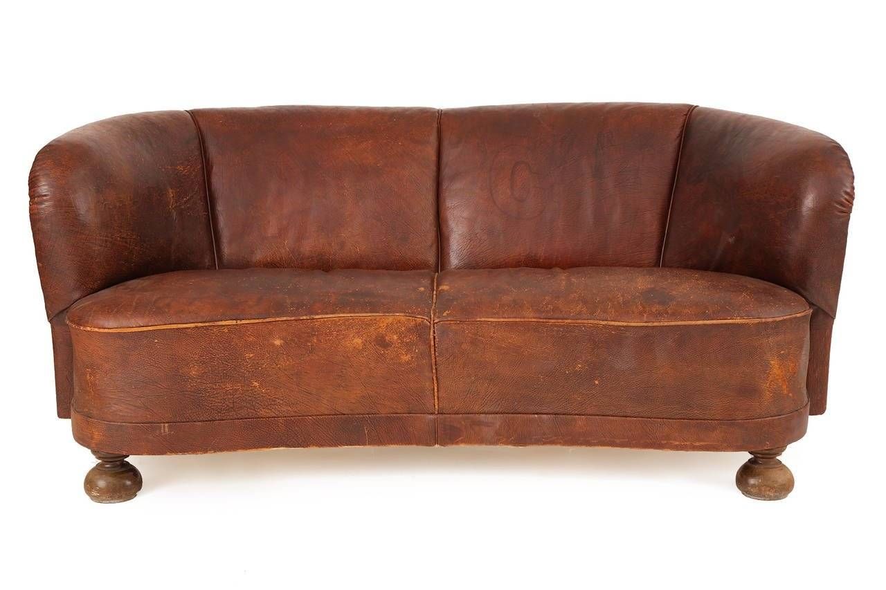 1930s Free Form Danish Leather Sofa After Flemming Lassen For Sale For 1930s Couch (Photo 189 of 299)