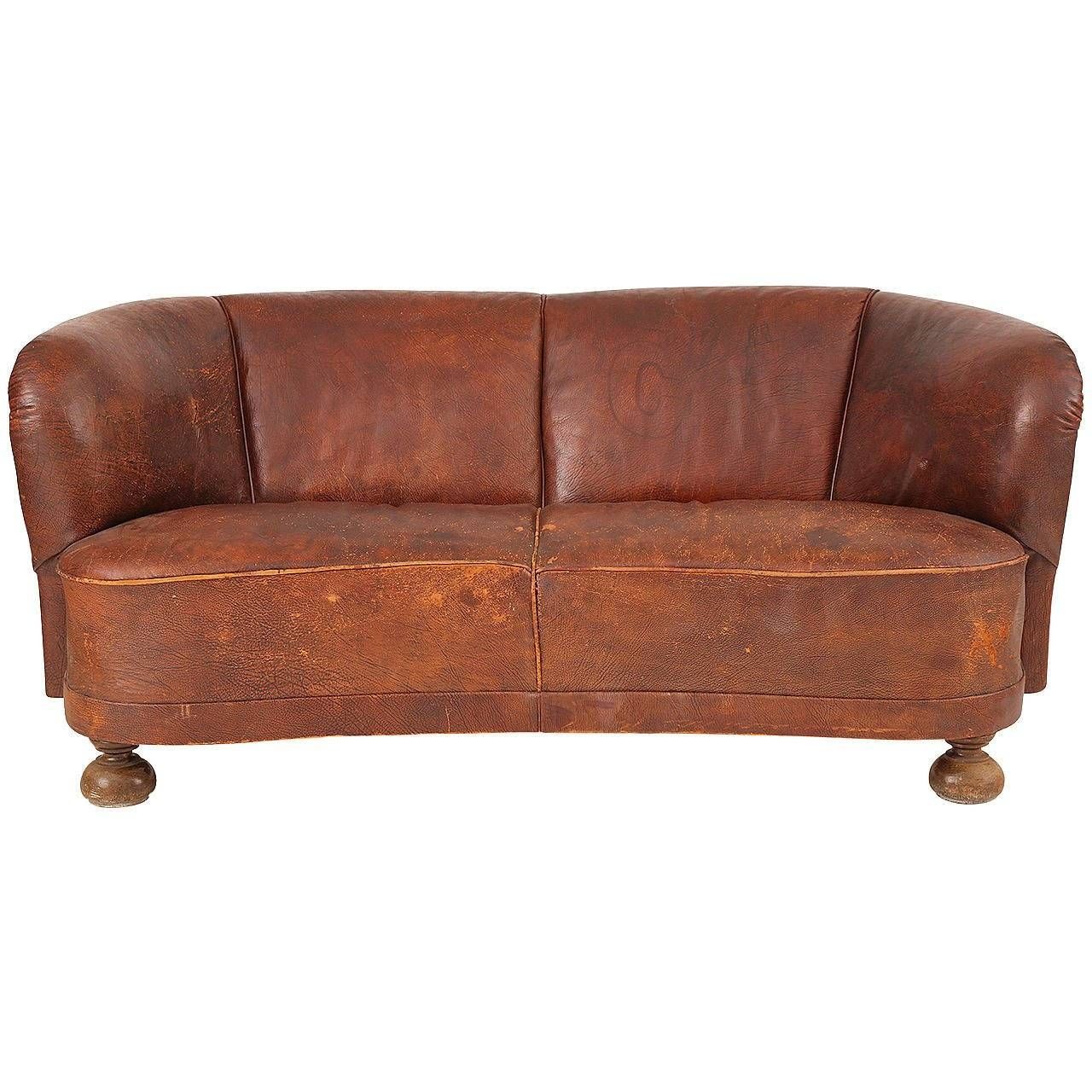 1930s Free Form Danish Leather Sofa After Flemming Lassen For Sale Within 1930s Couch (Photo 174 of 299)