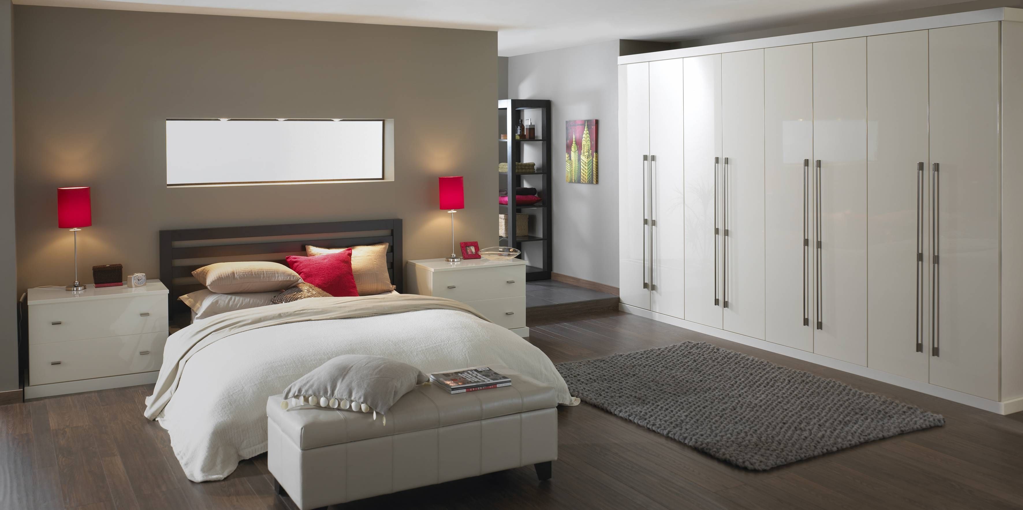 White fitted wardrobes