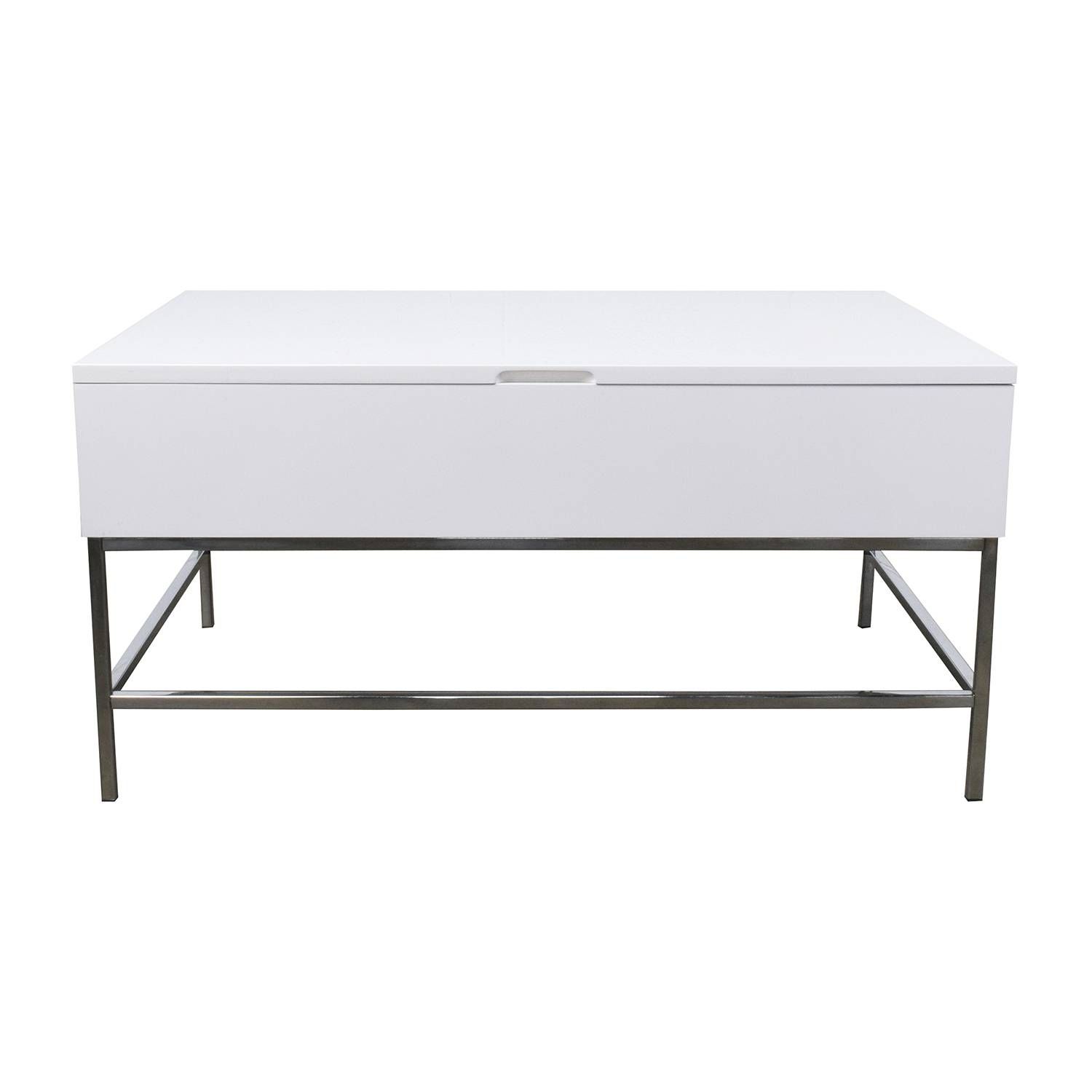 34% Off – West Elm Storage Table West Elm White Lacquer Wood In Lacquer Coffee Tables (View 29 of 30)