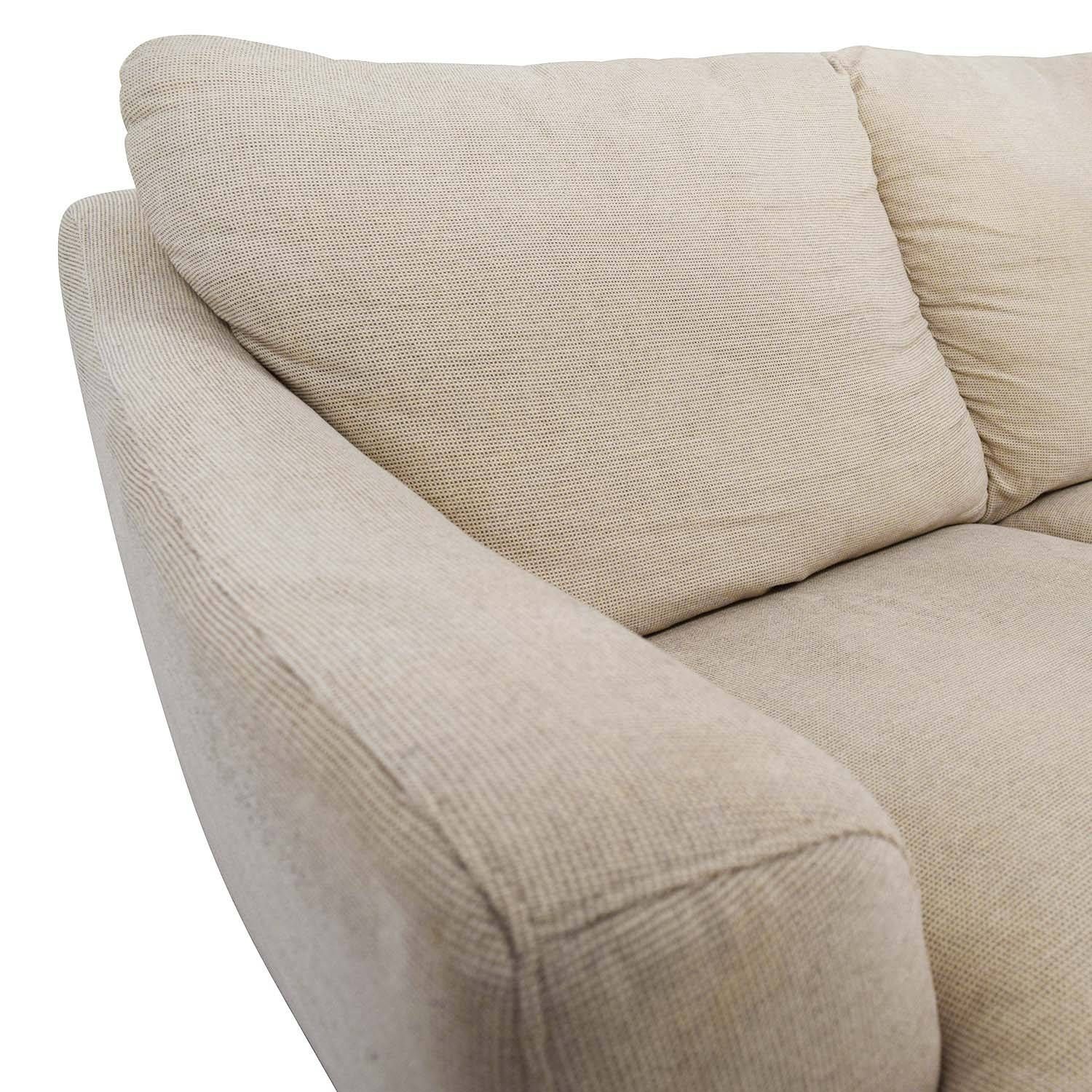 56% Off – Italsofa Italsofa Beige Tweed Three Cushion Fabric Sofa Within Tweed Fabric Sofas (View 20 of 30)