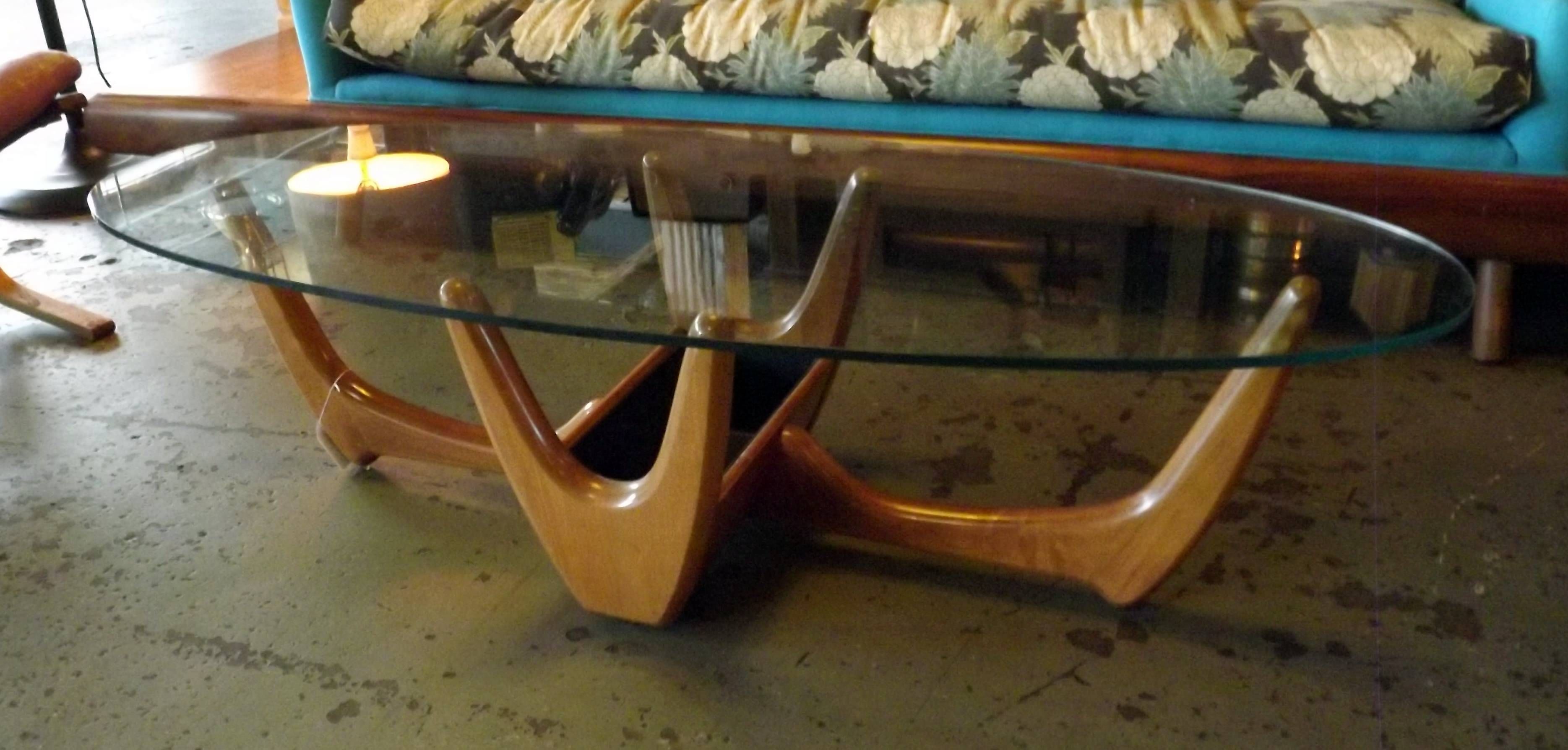 60s Coffee Table W Planter And Oval Glass Top – Salvage One For Sixties Coffee Tables (View 21 of 30)