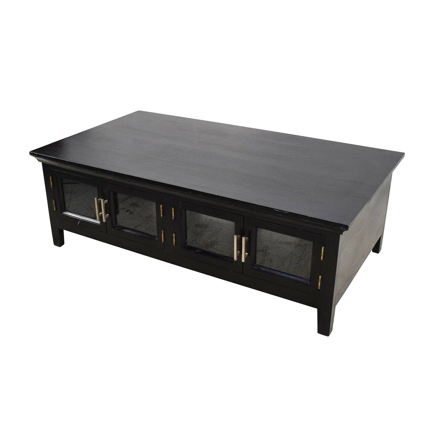 64% Off – Black Wooden Storage Coffee Table / Tables Within Wooden Storage Coffee Tables (View 29 of 30)