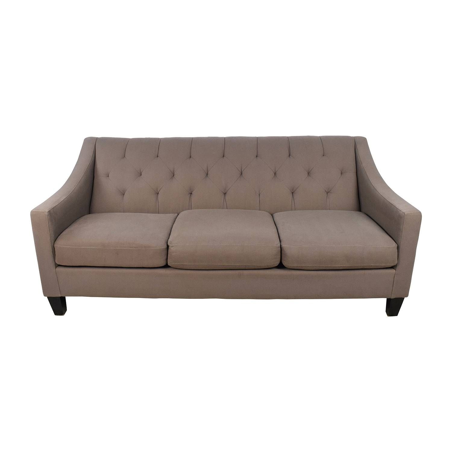 65% Off – Macy's Macy's Tufted Back Grey Couch / Sofas Pertaining To Macys Sofas (View 20 of 25)