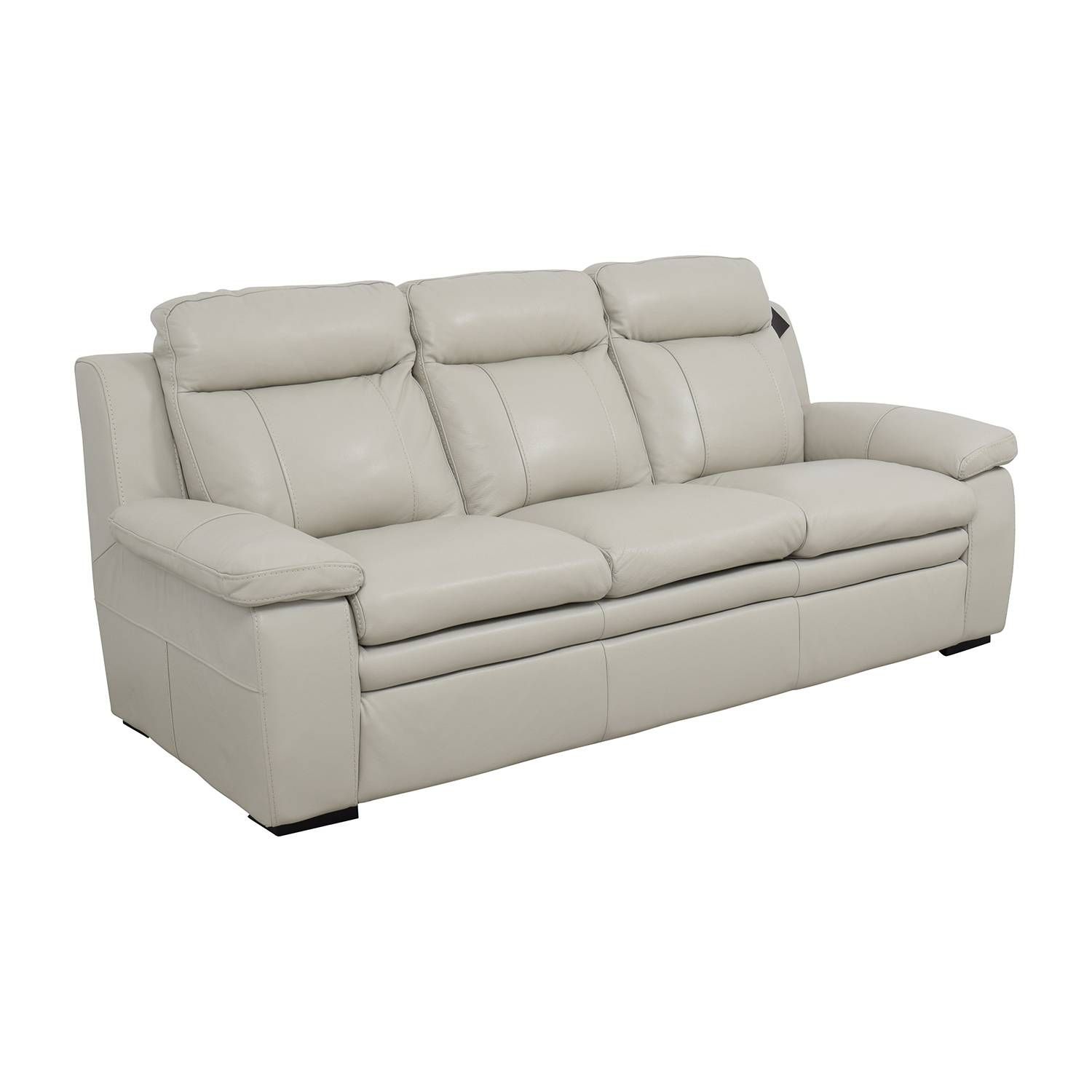 67% Off – Macy's Macy's Zane White Leather Sofa / Sofas Pertaining To Macys Sofas (View 14 of 25)