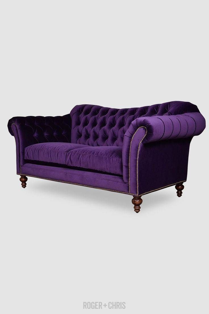 84 Best Sofa – Chesterfield Images On Pinterest | Armchair Pertaining To Velvet Purple Sofas (View 5 of 30)