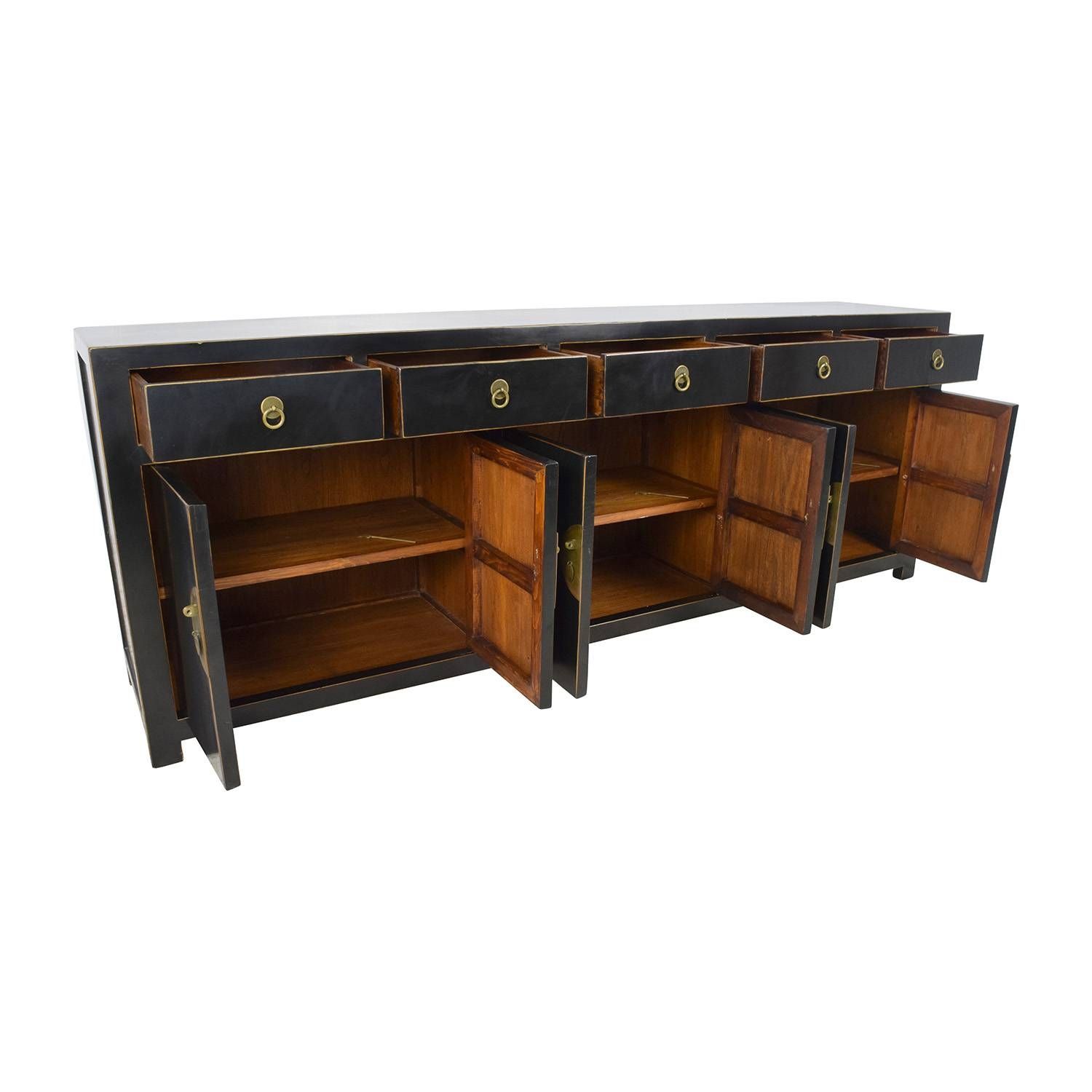85% Off – Custom Made Black Drawer And Cabinet Sideboard / Storage For Ready Made Sideboards (View 9 of 30)