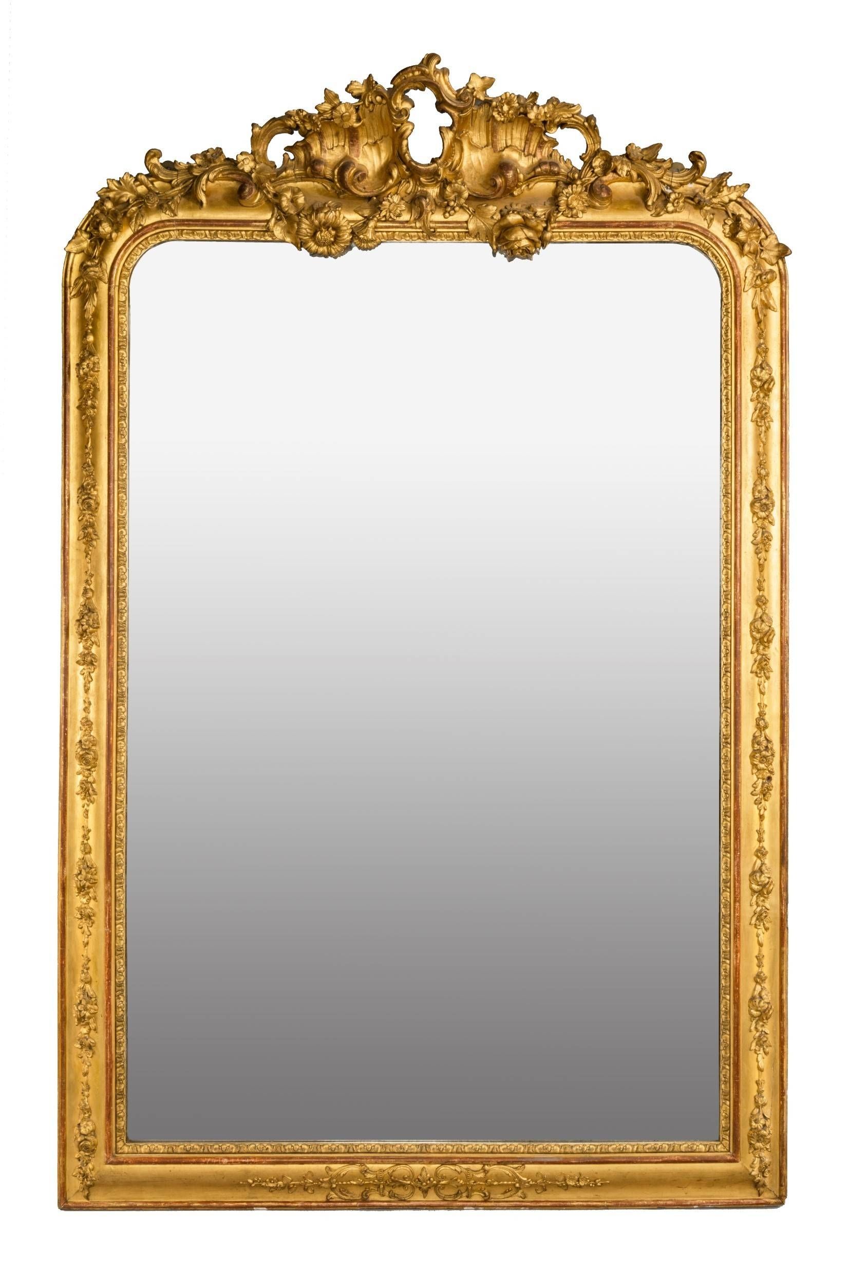 A Pair Of Large Gilt Mirrors (c (View 10 of 25)