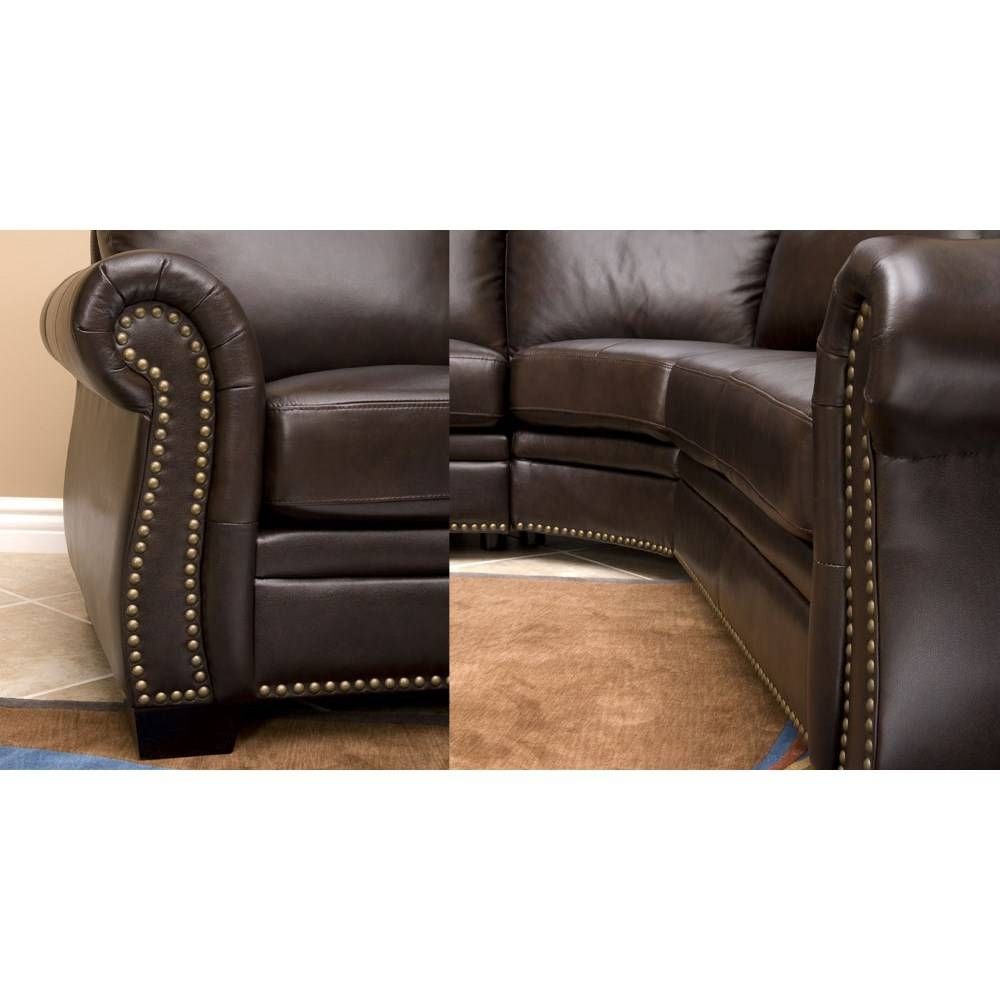 Abbyson Living Ci N410 Brn Oxford Italian Leather Sectional Sofa Within Abbyson Sectional Sofa (View 15 of 30)