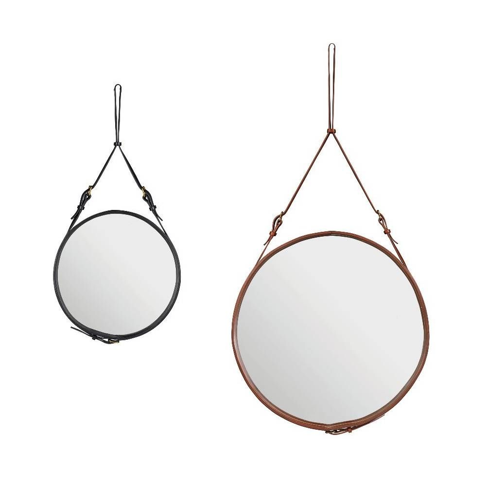 Adnet Round Mirror | Jacques Adnet | Gubi | Suite Ny Throughout Leather Round Mirrors (View 22 of 25)