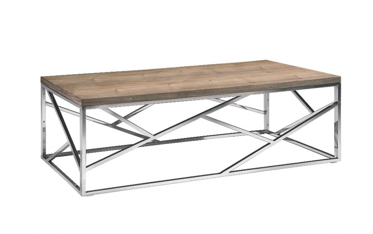 Aero Chrome Wood Coffee Table | Modern Furniture • Brickell Collection With Regard To Chrome Coffee Tables (Photo 1 of 30)