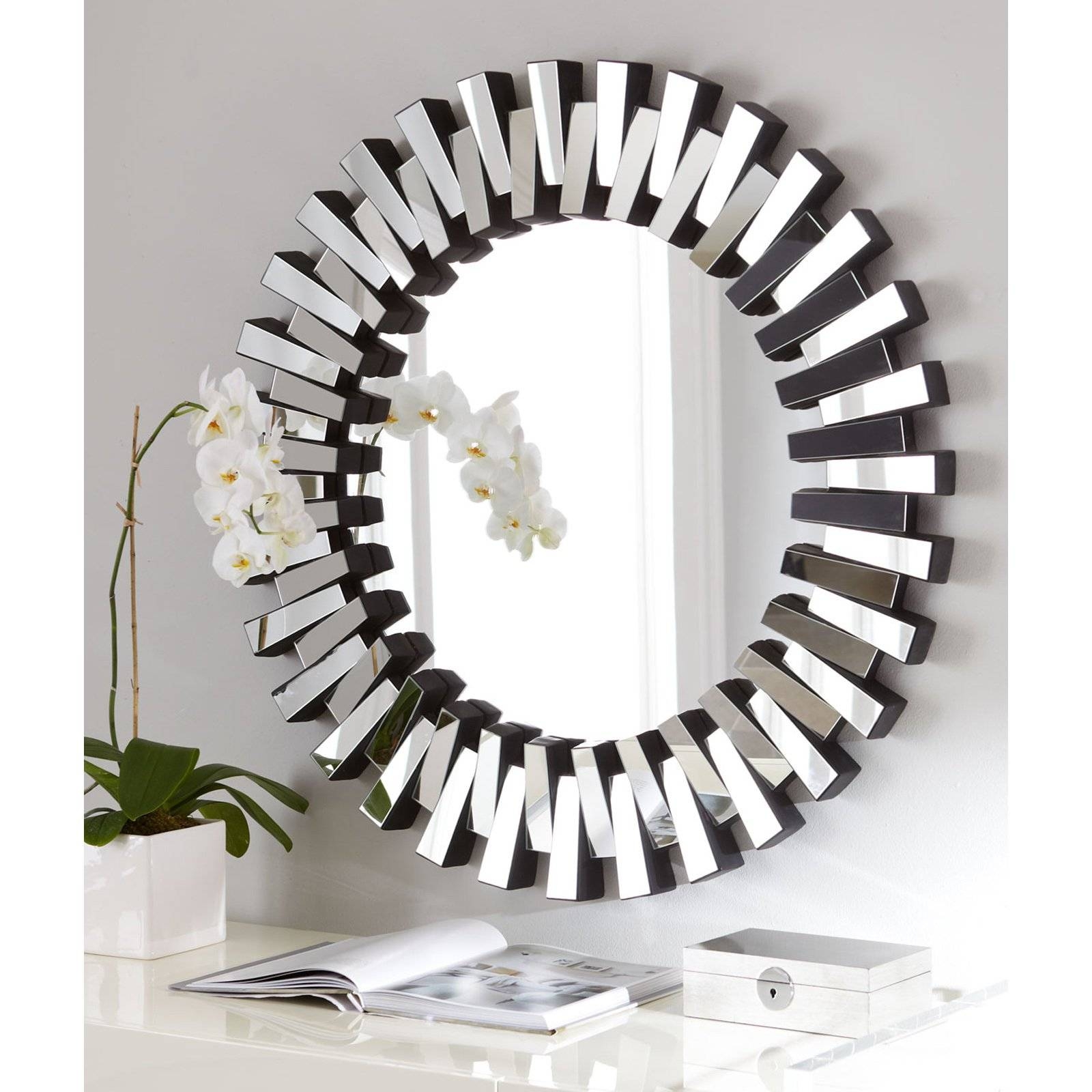 Afina Modern Luxe Round Wall Mirror – 36 In. | Hayneedle In Contemporary Round Mirrors (Photo 1 of 25)